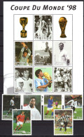 Togo 1998 Football Soccer World Cup Set Of 6 + Sheetlet + 3 S/s MNH - 1998 – Frankrijk