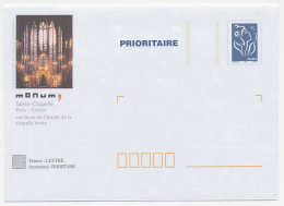 Postal Stationery France Stained Glass Windows - Sainte Chapelle Paris - Iglesias Y Catedrales