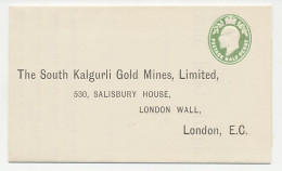 Postal Stationery GB / UK 191 - Privately Printed The South Kalgurli Gold Mines - Complete Letter - Altri & Non Classificati