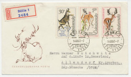 Registered Cover Czechoslovakia 1963 Chamois - Deer - Autres & Non Classés