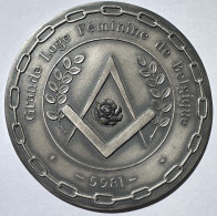 Franc-Maçonnerie. Médaille. Grande Loge Féminine De Belgique. Souvenir De La Création De L'Obédience 17/10/1981.  - Professionnels / De Société