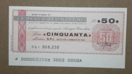 BANCA BELINZAGHI, 50 LIRE 18.05.1977 S.P.I. MILANO (A1.81) - [10] Cheques Y Mini-cheques