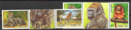 Ireland Mnh ** 1998 Animals From Sheet 5 Euros Gorilla Cheetah Oryx Tiger Monkey - Nuevos