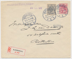Envelop G. 18 B / Bijfr. Aangetekend Bloemendaal - Rotterdam 19 - Ganzsachen