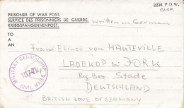 Kriegsgefangenenpost Flieger-Oberstabsingenieur 1946 Von Zedelgem Nach Ladekop - Courriers De Prisonniers