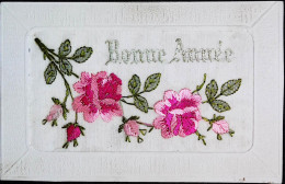 CARTE BRODEE . BONNE ANNEE - Embroidered