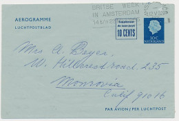 Luchtpostblad G. 17 Amsterdam - Monrovia USA 1965 - Interi Postali