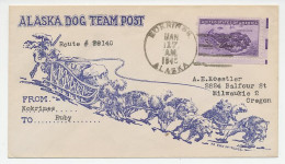 Cover / Postmark USA 1945 Alaska Dog Team Post - Kokrines - Arktis Expeditionen