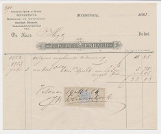 Nota Middelburg 1883 Optische Instrumenten - Balansen Etc. - Holanda