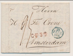 Parijs Frankrijk - Amsterdam 1831 -C.F.3.R Frankrijk Over Arnhem - ...-1852 Voorlopers