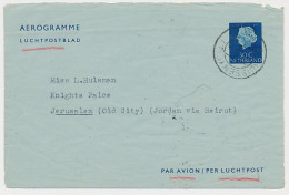 Luchtpostblad G. 10 Huissen - Jerusalem - Jordan Via Beirut 1957 - Interi Postali