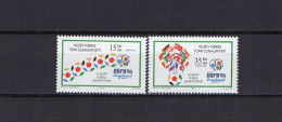 Turkish Cyprus 1996 Football Soccer European Championship Set Of 2 MNH - UEFA European Championship