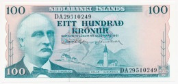 ICELAND ISLANDE ISLAND 100 KRONUR P-44a Tryggvi Gunnarsson; Hуlar In Hjalta Valley -  Hekla Volcano 1961 UNC - Islande