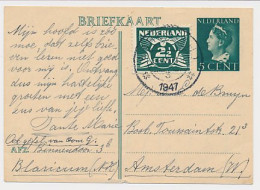 Briefkaart G. 281 / Bijfrankering Blaricum - Amsterdam 1947 - Ganzsachen