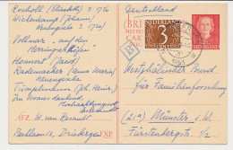 Briefkaart G. 307 / Bijfrankering Driebergen - Duitsland 1953  - Entiers Postaux