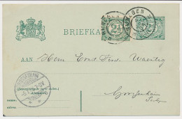 Briefkaart G. 59 / Bijfrankering Nijmegen - Duitsland 1905 - Interi Postali