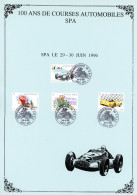 BE   2649 - 2652   ---    Feuille  --   100 Ans De Courses Automobiles à Spa - Cartas & Documentos