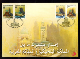 BE   3002 HK   ---    Mosquée Et Basilique  --  Emission Commune Avec Le Maroc - Souvenir Cards - Joint Issues [HK]