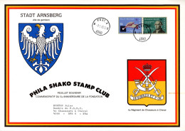 BE   2048 - 2049   ---   Feuille  --  Europa Histoire  --  Souvenir Shako Stamp Club  -- Chasseurs à Cheval / Arnsberg - Covers & Documents