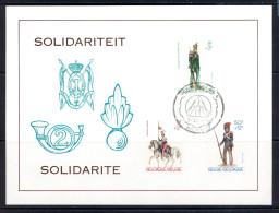 BE   2031 - 2033   ---   Feuillet  --  Soldarité : Anniversaire  Gendarmerie Carabinier Guides  --  Obl  1er Jour - 1981-1990