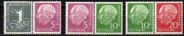 Bund 1960 - Zusammendrucke Aus MH 4 - Postfrisch MNH - Heuss - Zusammendrucke