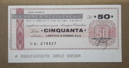 BANCA BELINZAGHI, 50 LIRE 30.06.1977 LANIFICIO DI SOMMA MILANO (A1.83) - [10] Cheques Y Mini-cheques