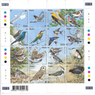 Malta Mnh ** 2001 Birds Sheet 15 Euros - Malta