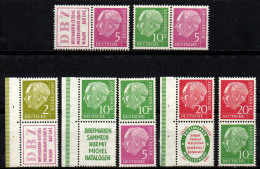 Bund 1955 - Zusammendrucke Aus MH 2 - Postfrisch MNH - Heuss - Zusammendrucke