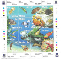 Malta Mnh ** Sea Life 1999 Sheet 9 Euros - Malta