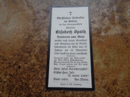 Doodsprentje/ Sterbekarte    1937  Fräulein  Elisabeth Späth  77 Jahre - Religione & Esoterismo