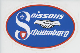 Autocollant Soissons-Schaumburg (Illinois Banlieue Chicago Etats-Unis) Jumelage 17,5X11,5 Blason - Soissons