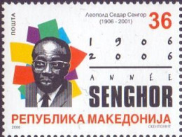 Macedonia 2006 100th Ann Birth Of Leopold Sédar Senghor Senegal President Poet Stamp MNH - Macedonia Del Nord