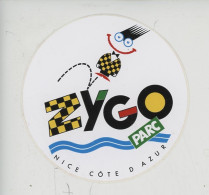 Autocollant NICE-ZYGO-Parc (Zygofolis Parc D'attractions 1987 Fermé 1991) Nice Côte D'Azur (8,5 Diam) - Other & Unclassified