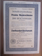 Schuldverschreibung - Provinz Niederschlesien - Polen - 200 Reichsmark - 1926 - Sonstige & Ohne Zuordnung