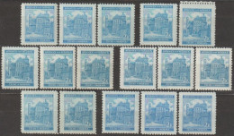004/ Pof. 59, Colors And Shades, 3x Clear Blue (very Rare) - Ungebraucht