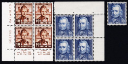 ** PRO/J.1941 BLOCS DE 4 NEUFS+TIMBRE ISOLE C/S.B.K. Nr:J98/100. Y&TELLIER Nr:372.374. MICHEL Nr:400.402.**. - Unused Stamps