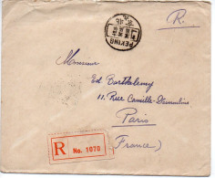 Chine : Jonque (dont Entier Postal Découpé) + Récolte Du Riz Sur Lettre Recommandée De 1924 Pour La France - Lettres & Documents
