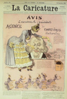 La Caricature 1885 N°300 Agence De Courtières, électorales Robida Corbineau Job Trock - Revistas - Antes 1900