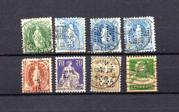 Suisse  8 Timbres Perforés - Perforadas