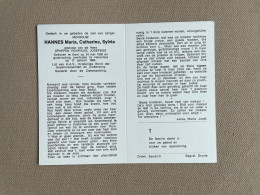 HANNES Maria Catharina Sylvia °GEEL 1906 +HERENTALS 1984 - SPAEPEN - Obituary Notices