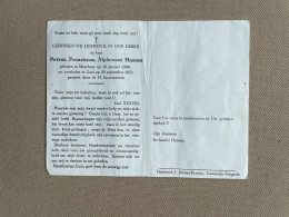 HANNES Petrus Franciscus Alphonsus °MEERHOUT 1908 +GEEL 1972 - Décès