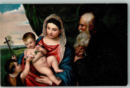 39739805 - Sign. Vecelli Tiziano Madonna Mit Kind Der Kleine Johannes Und Heilige Antonius Verlag Stengel Nr.29329 - Femmes Célèbres