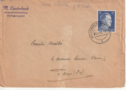 Willerwald  Par Paris, 25 Pfg. Hitler, Censure - Guerra De 1939-45