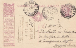 2273 -REGNO-Intero Postale Pubblicitario "BANCA ITALIANA DI SCONTO" Da Cent.25 Viola Del 1922 Da Carmagnola A Reggio E - Publicity