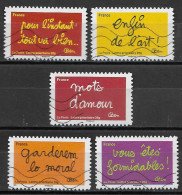 France 2011 Oblitéré Autoadhésif  N°  614 - 615 - 617 - 619 - 620   -  Sourires Par L'humoriste Ben - Used Stamps