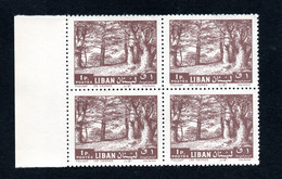 1961 - Lebanon - Liban - Tree - Arbre - Cedar- Cèdre - Block Of 4 Stamps - Bloc De 4 Timbres - MNH** - Árboles