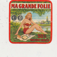 G G 331 /  ETIQUETTE DE FROMAGE  - MA GRANDE FOLIE FABRIQUE EN CHAMPAGNE  10 A A - Fromage