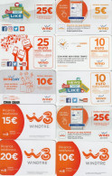 LOTTO 10 RICARICHE WIND ULTIME EMISSIONI  (CZ1770 - [2] Sim Cards, Prepaid & Refills