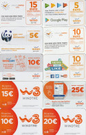 LOTTO 10 RICARICHE WIND ULTIME EMISSIONI  (CZ1769 - [2] Sim Cards, Prepaid & Refills