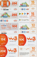 LOTTO 10 RICARICHE WIND ULTIME EMISSIONI  (CZ1766 - [2] Sim Cards, Prepaid & Refills